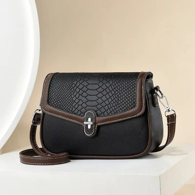 Small Handbags PU Leather High Quality Shoulder Bags for Lady Fashion(Black)