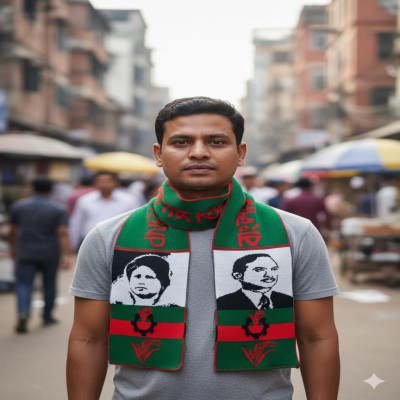 ছবিসহ  ধানের শীষ প্রিমিয়াম কোয়ালিটির নিটিং মাফলার  (BNP)