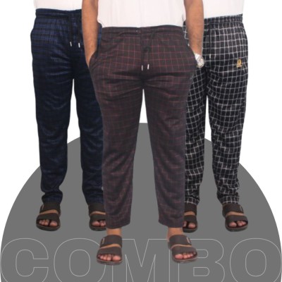 3 pcs combo Mens Trousers Black & Red & Blue