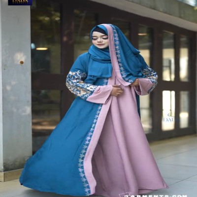 New এমব্রয়ডারি বোরকা সেট  Green