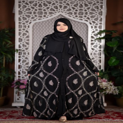 প্রিমিয়াম  বোরকা সেট  ( black )