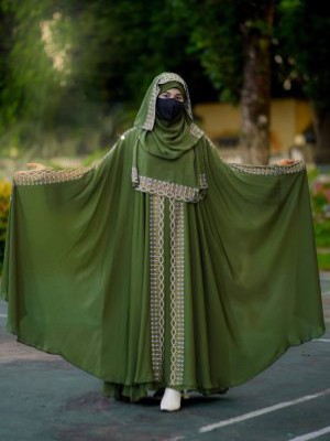 শাহজাদী প্রিমিয়াম Stone  বোরকা সেট  ( Olive)