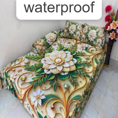 7/8 Water Proof Premium 3D Design Bed Sheet