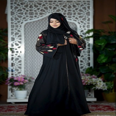 প্রিমিয়াম কোয়ালিটির বোরকা স্টোন ওয়ার্কে Black