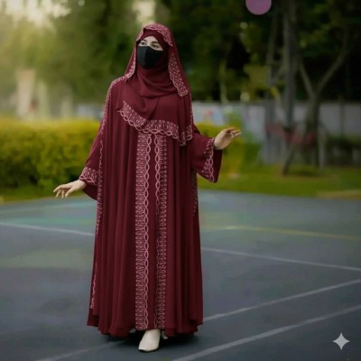 শাহজাদী প্রিমিয়াম Stone  বোরকা সেট  ( Marun)