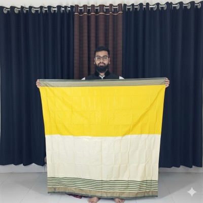 100% পিউর চিকন সুতার সেলাই করা লুঙ্গি  এক পিস Yellow