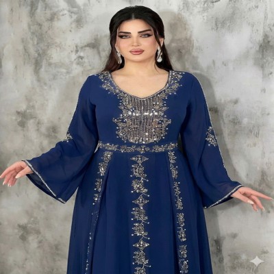 প্রিমিয়াম Stone  বোরকা সেট  ( Blue)
