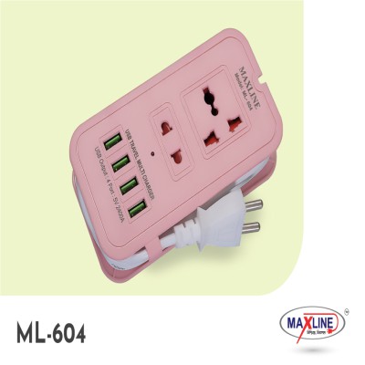 Maxline 4 USB Fast Charging Extension Socket -ML-604