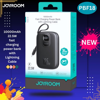 Joyroom JR-PBF18 10000mAh 22.5W Fast Charging Power Bank with Built-in Lightning Cable
